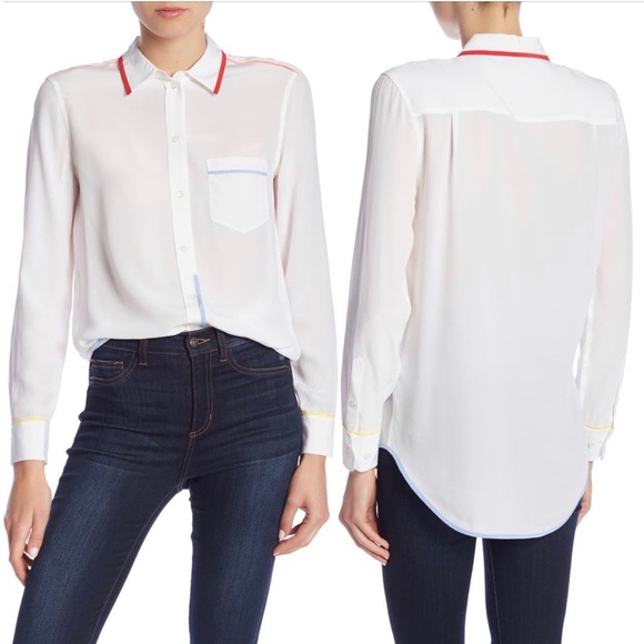 EQUIPMENT, Resse  white Multi Shirt - Picture 1 of 10